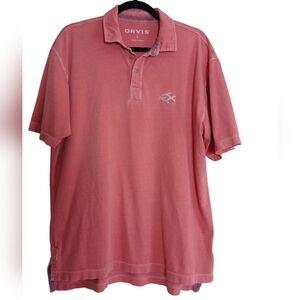 Orvis Polo Shirt men’s Size Large Washed Out Coral Color